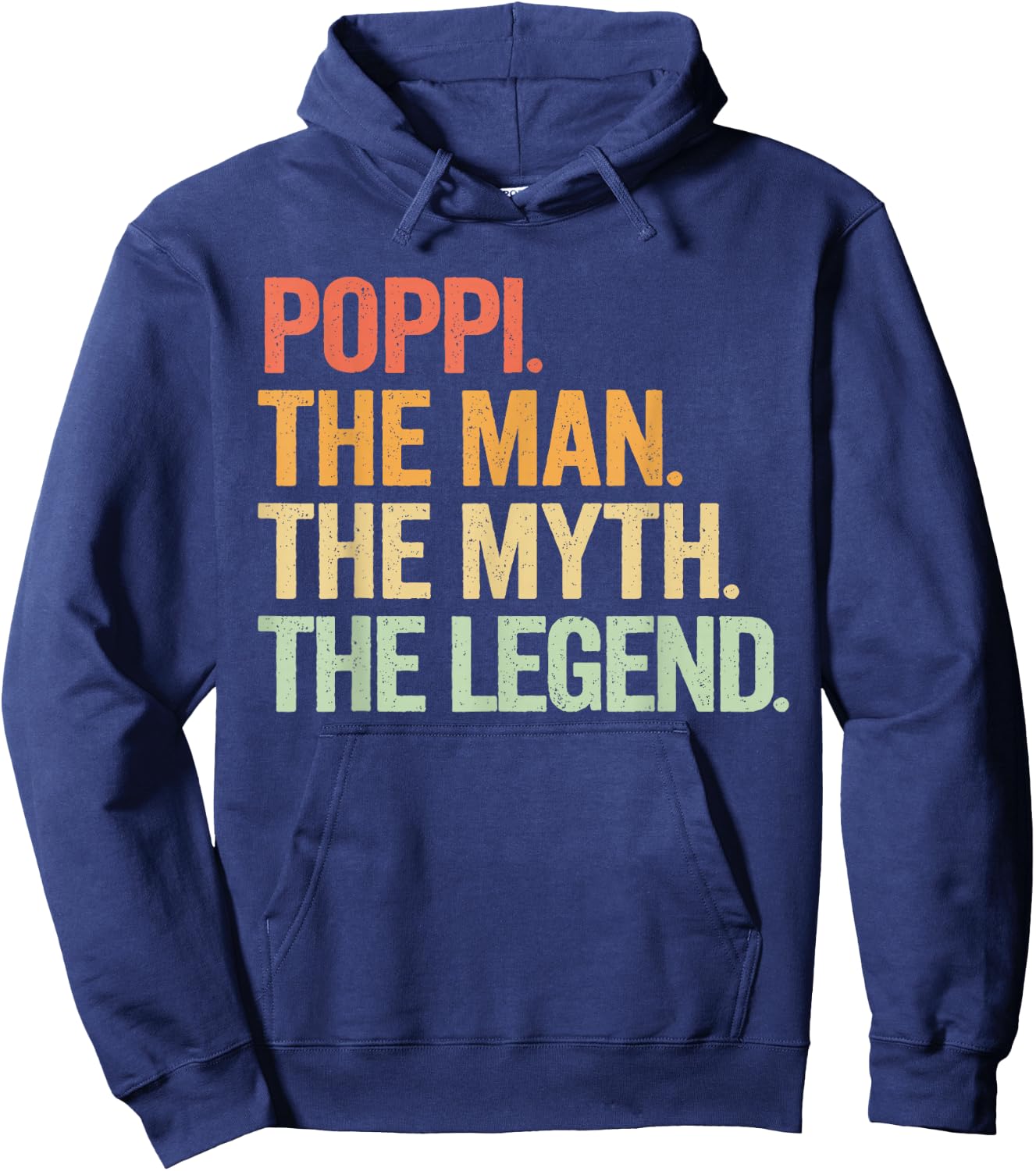 Poppi The Man The Myth The Legend Retro Design Hoodie - Hoodie | Navy