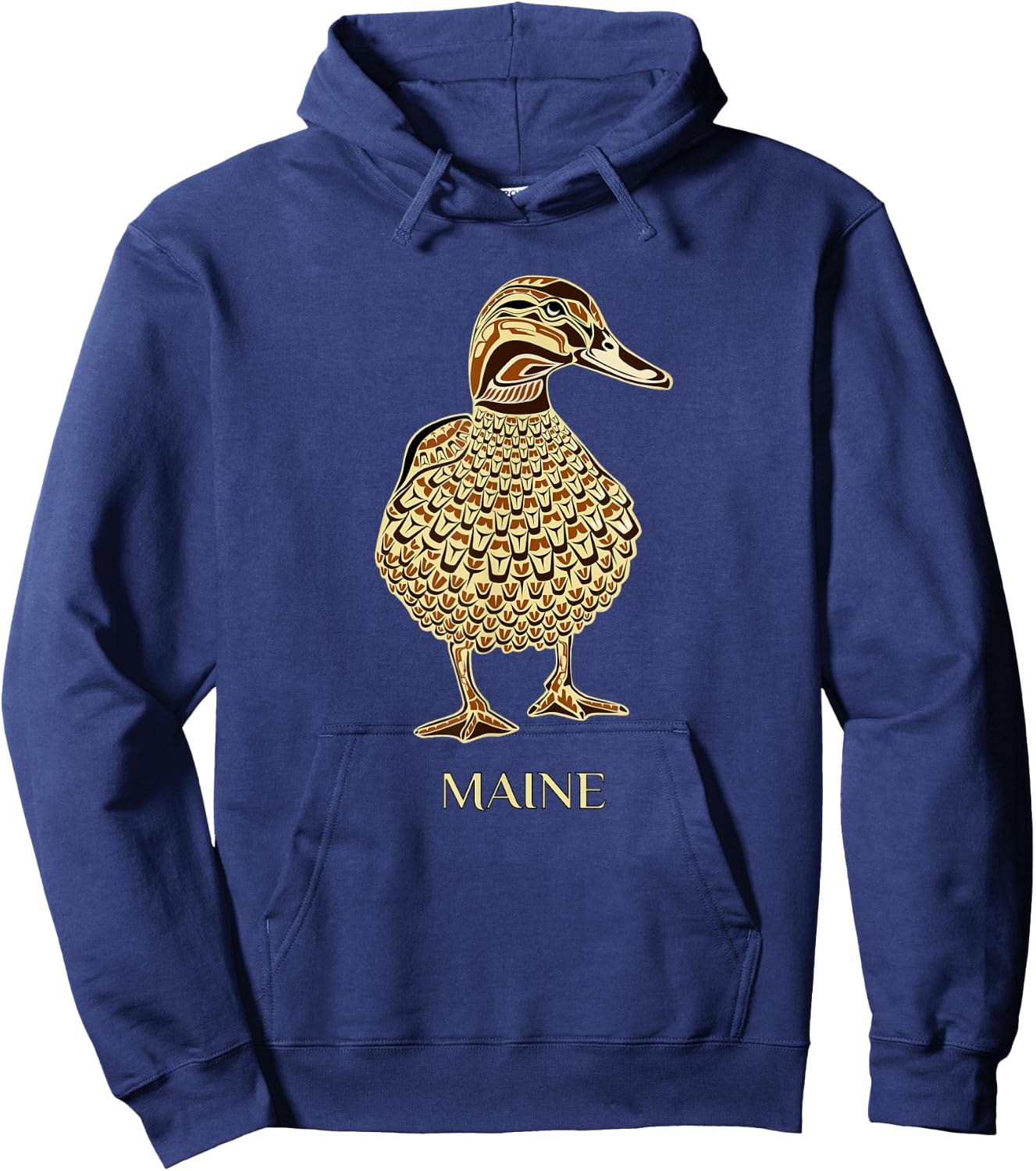Maine Native American Mallard Duck Birdwatching Hoodie - Hoodie | Navy