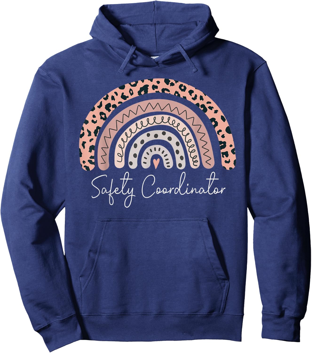Safety Coordinator Leopard Rainbow Appreciation Hoodie - Hoodie | Navy