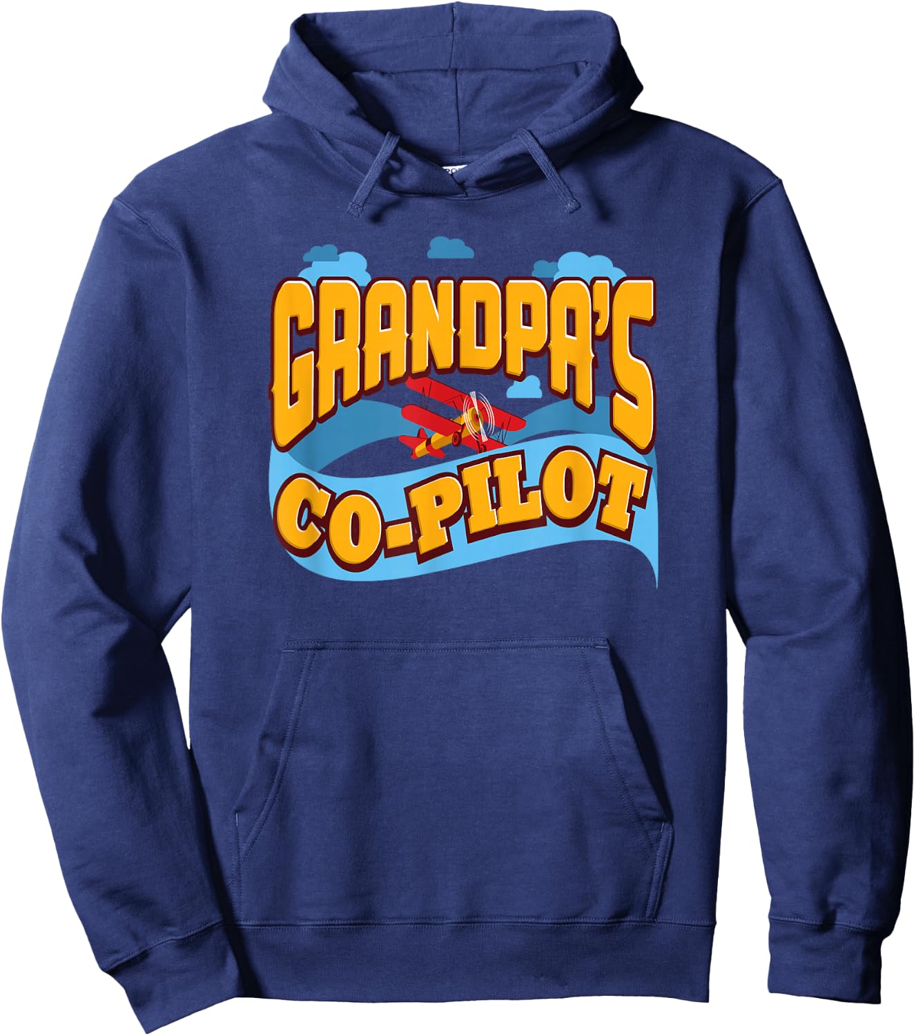 Grandpa's Co-Pilot Children's Aircrew Hoodie - Hoodie | Navy
