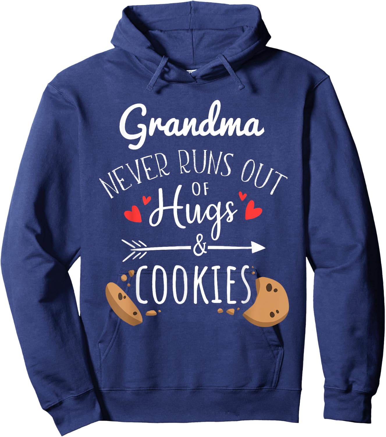 Grandma Never Runs Out Of Hugs & Cookies Funny Hoodie - Hoodie | Navy