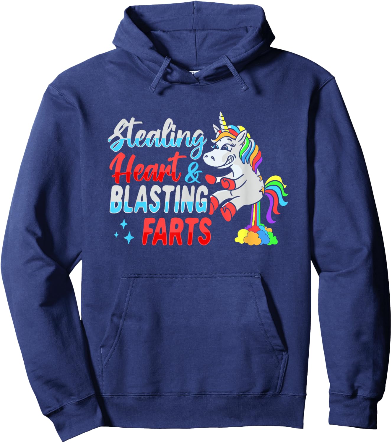 Stealing hearts and blasting farts Unicorn Hoodie - Hoodie | Navy