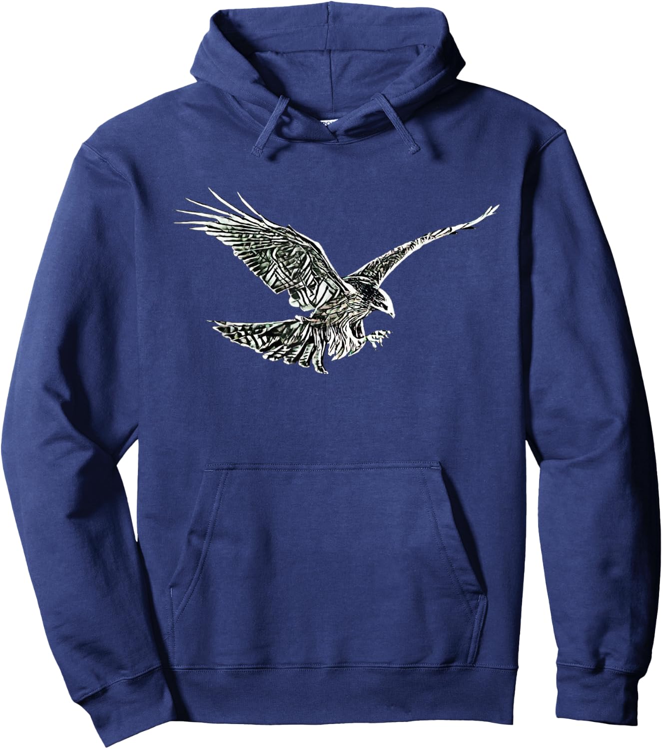 Hawk Motif Bird of Prey Falcon Hoodie - Hoodie | Navy