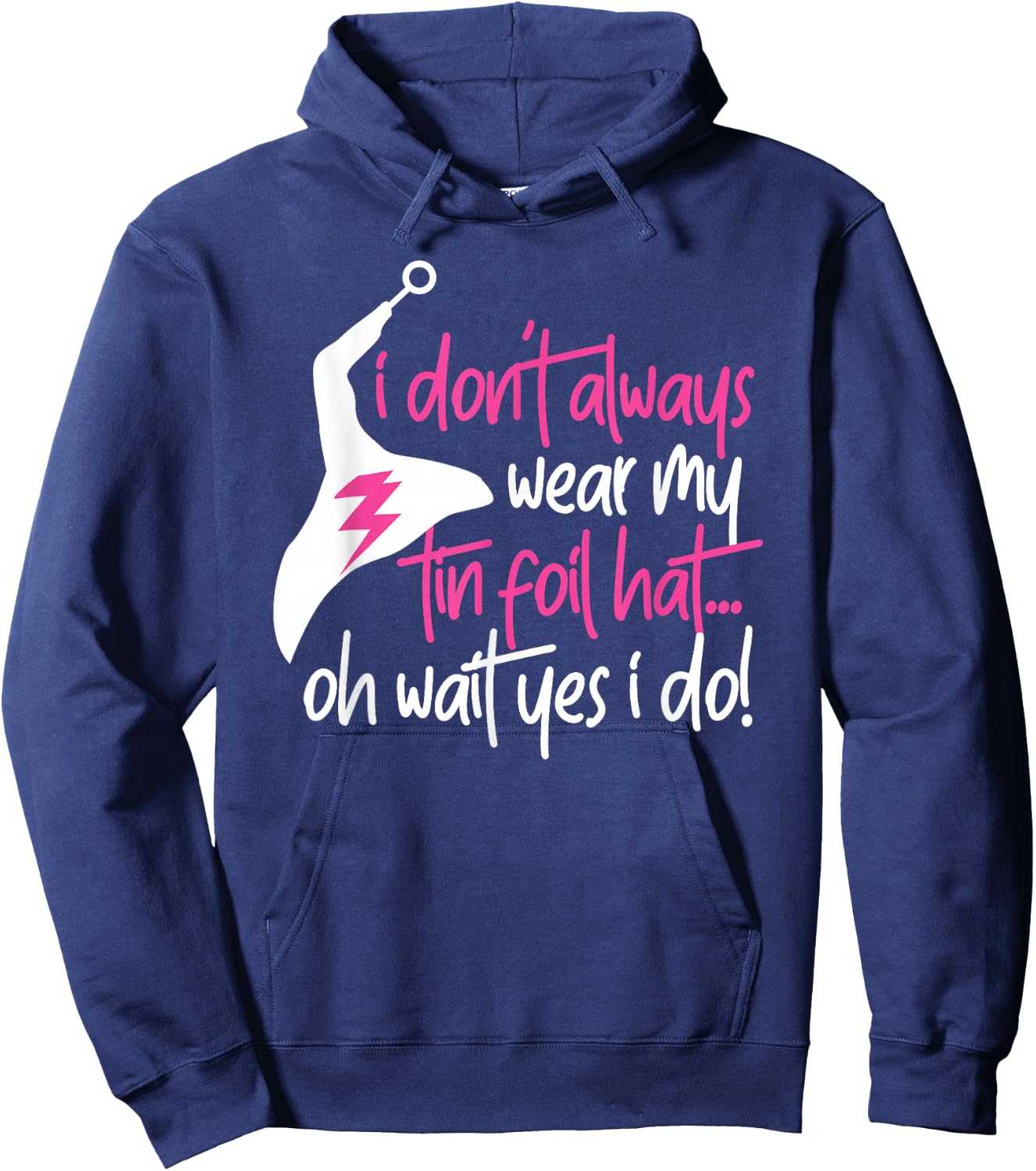 Tin Foil Hat Conspiracy Theorist Design Hoodie - Hoodie | Navy