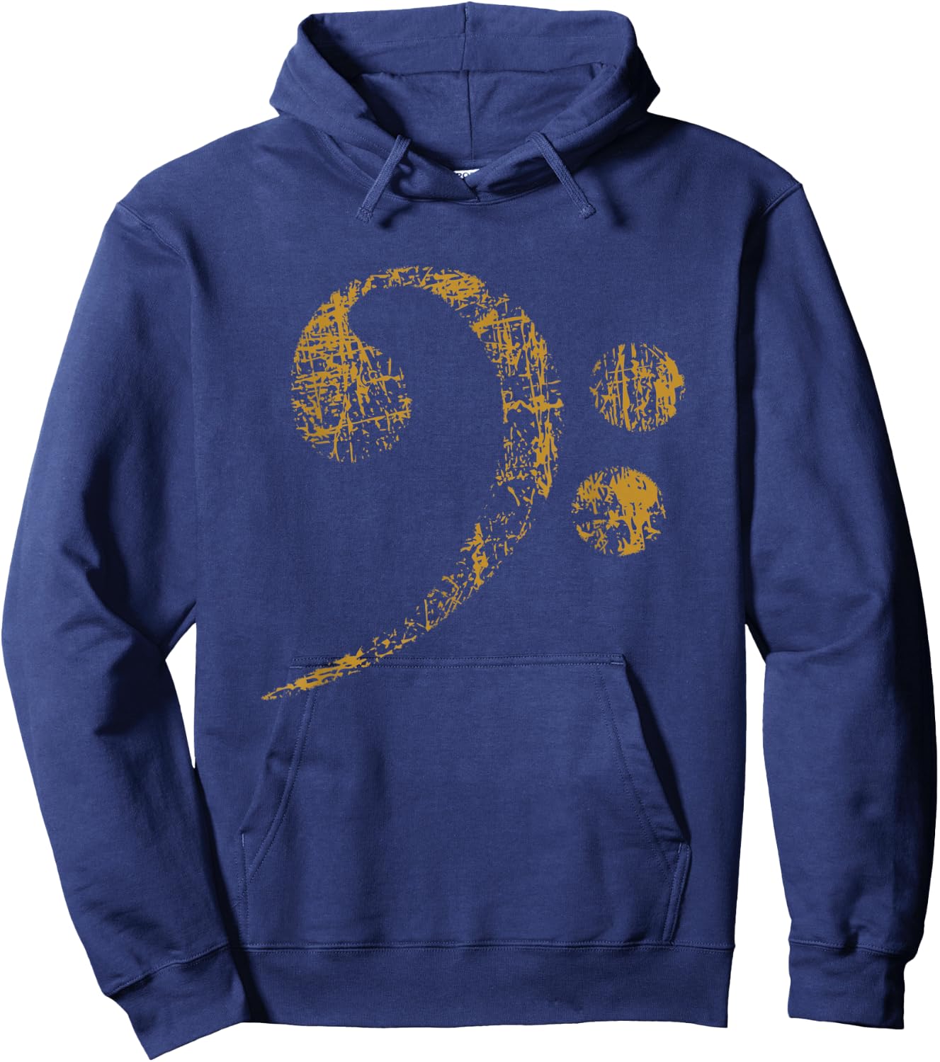 Large Bass Clef Bass Key Hoodie - Hoodie | Navy