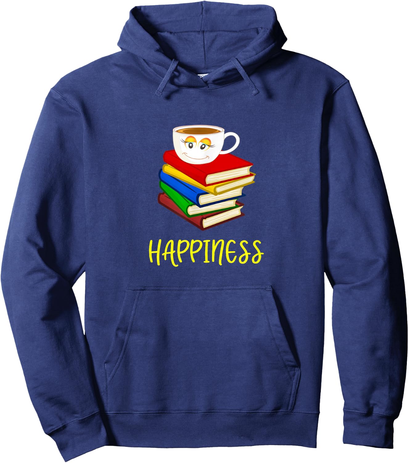 Coffee + Books = HAPPINESS Hoodie - Hoodie | Navy