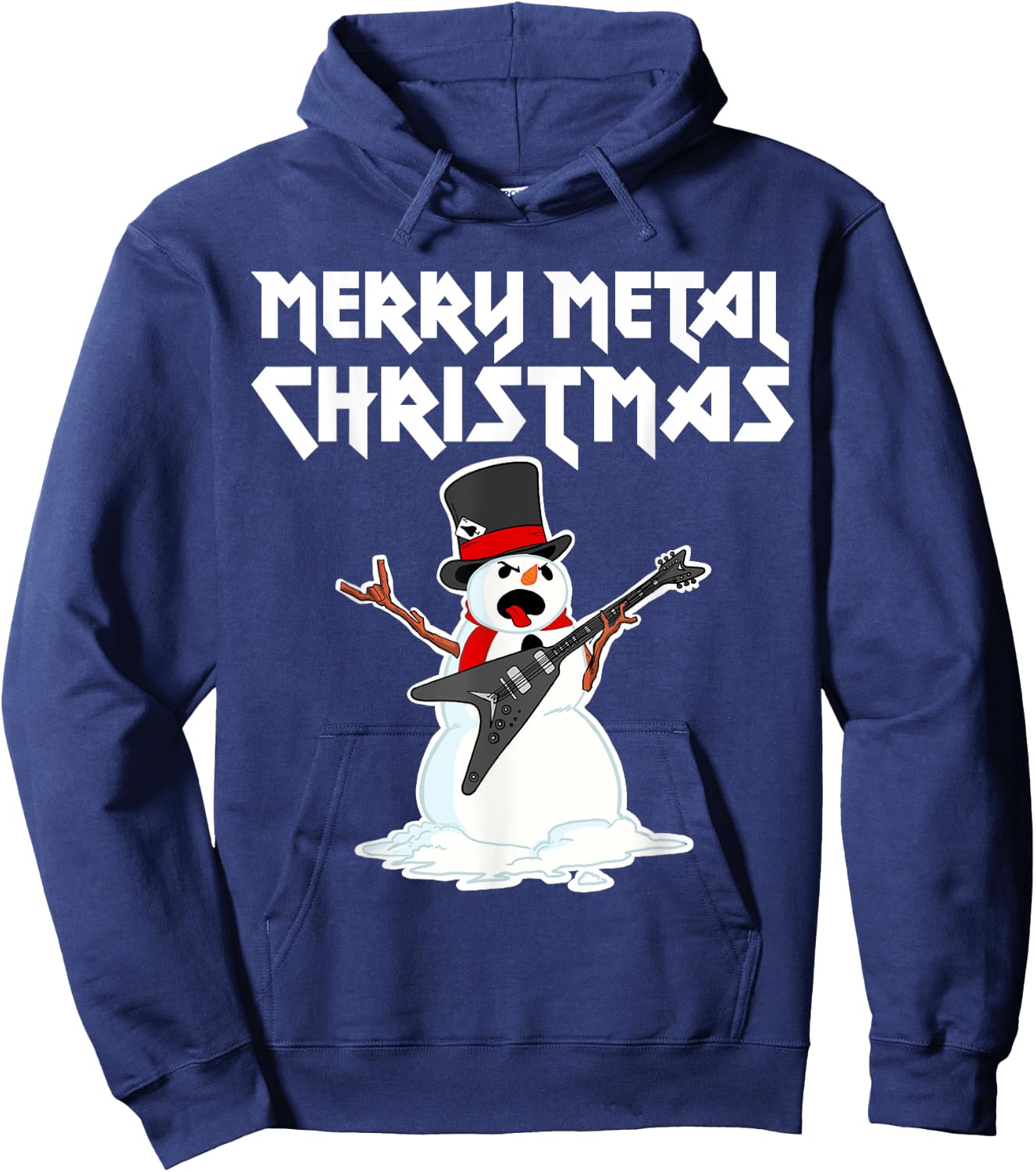 Metal Christmas funny Metal Metal Snowman Hoodie - Hoodie | Navy