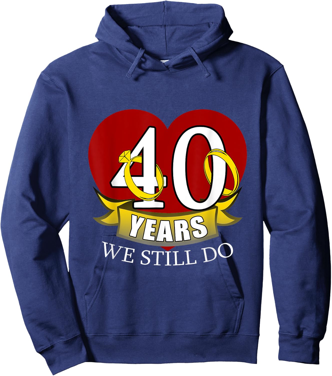 40 Year Wedding Anniversary Hoodie - Hoodie | Navy