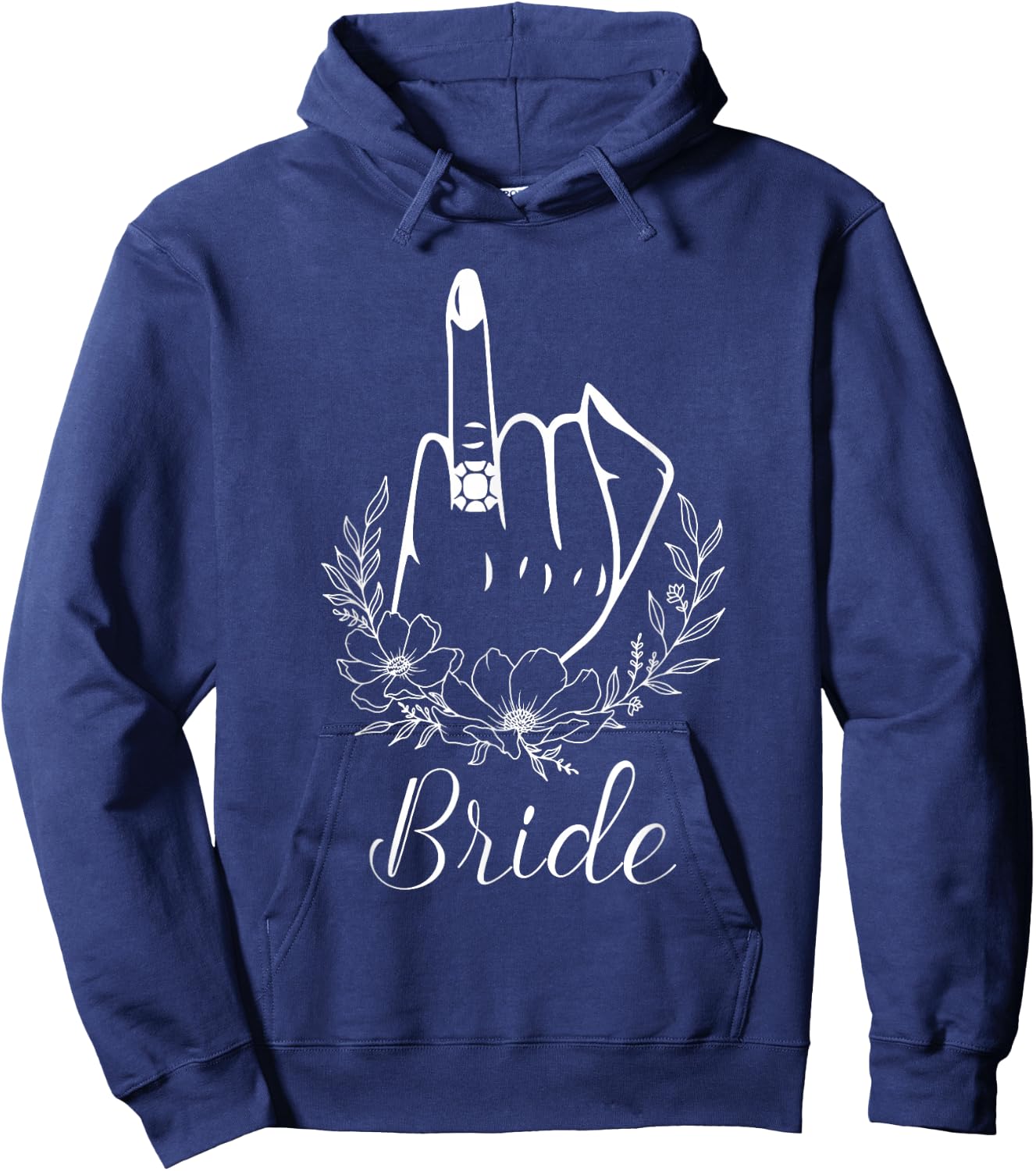 Funny Bride Ring Finger Cute Bachelorette Party Hoodie - Hoodie | Navy