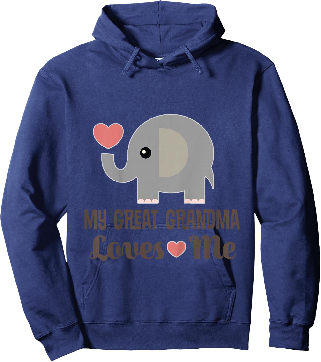 Kids Grandchild My Great Grandma Loves Me Hoodie - Hoodie | Navy