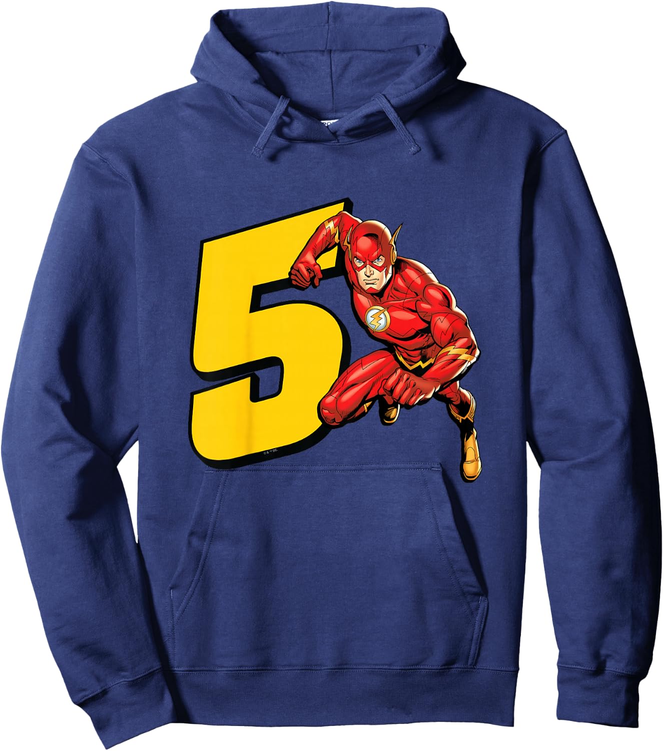 Kids The Flash Super Hero 5th Birthday Hoodie - Hoodie | Navy