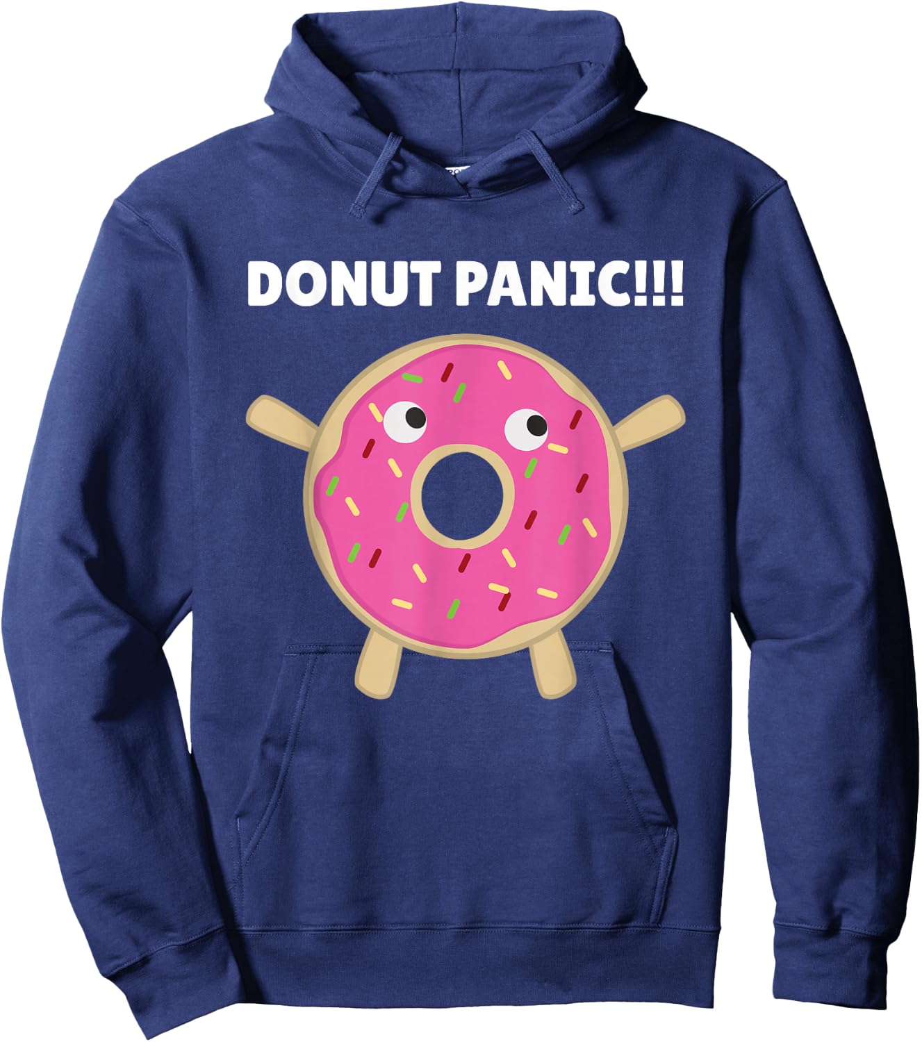 Donut Panic - Funny Pun With Donuts Hoodie - Hoodie | Navy