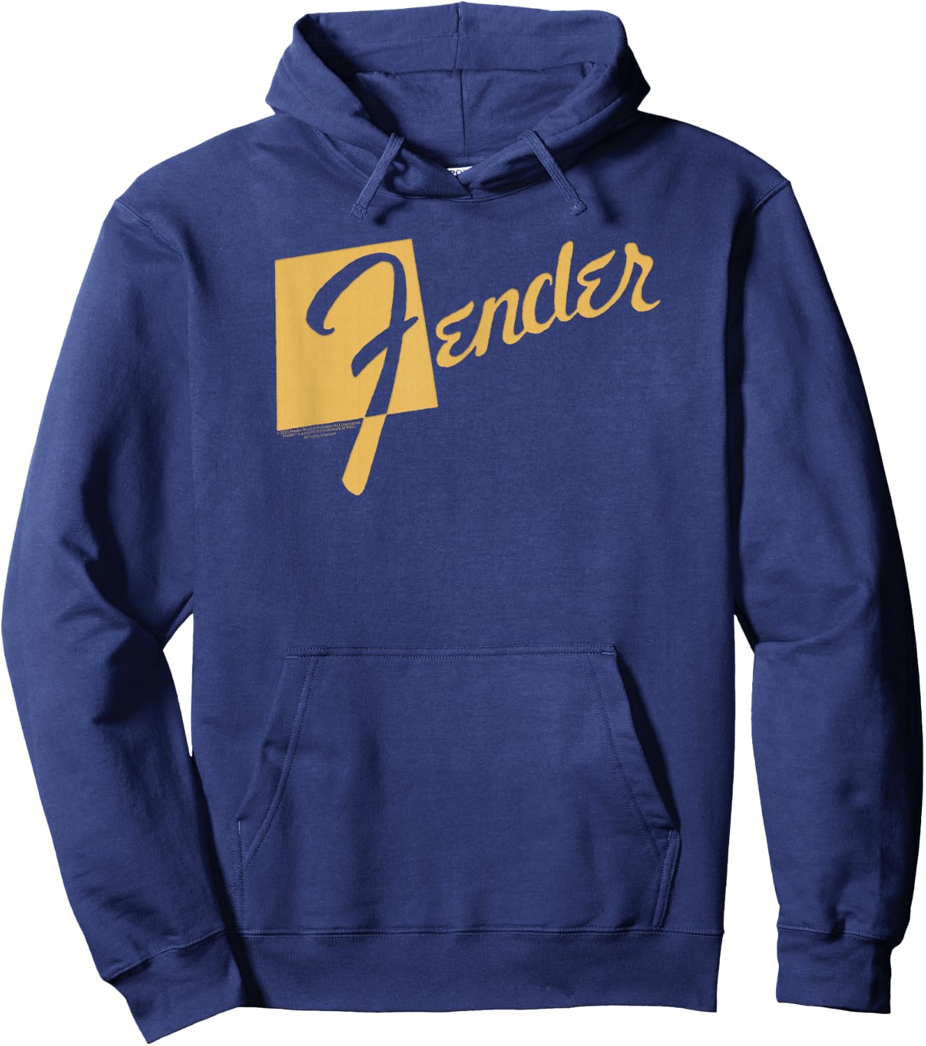 Fender Classic Retro Orange Logo Small Hoodie - Hoodie | Navy