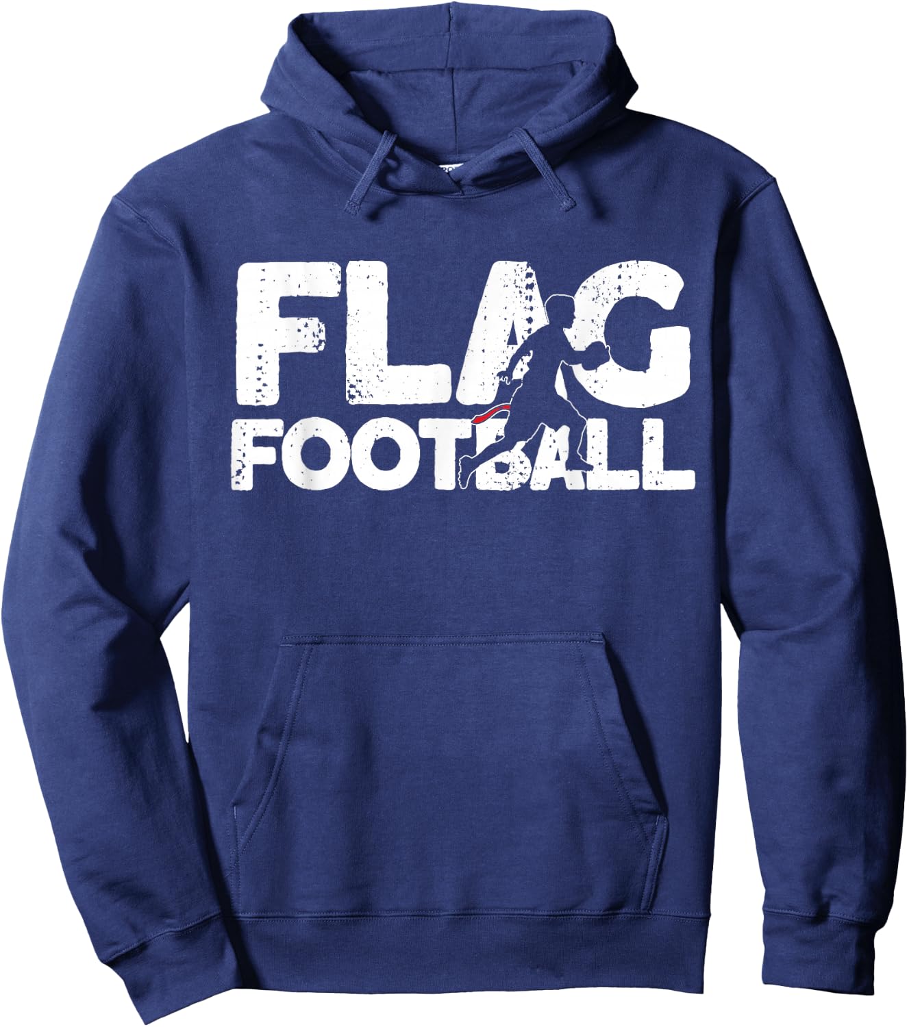 Flag Football Silhouette on Flag Football Hoodie - Hoodie | Navy