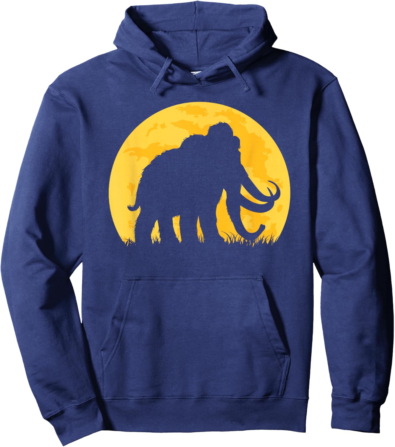 Woolly Mammoth Moon Sunset Prehistoric Animal Hoodie - Hoodie | Navy