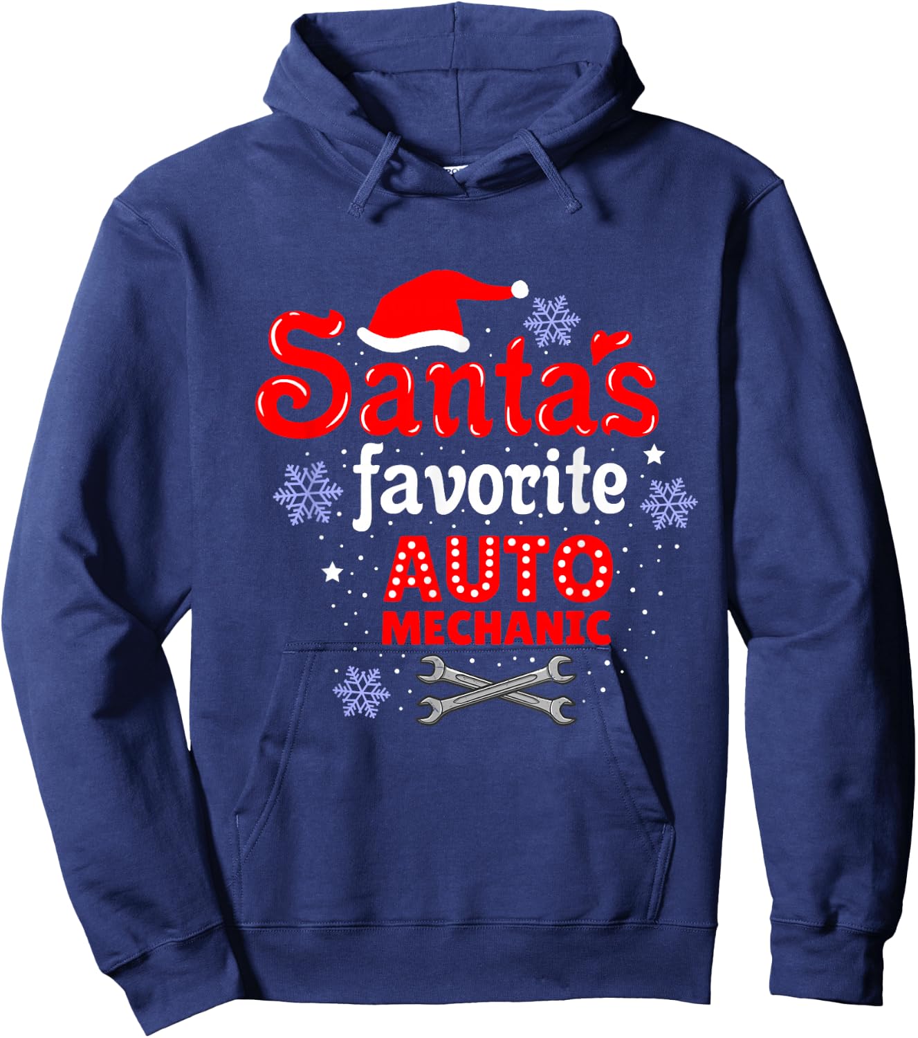Santas Favorite Auto Mechanic Christmas Hoodie - Hoodie | Navy