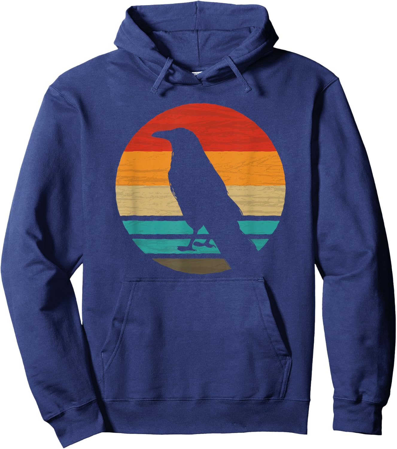 Raven Retro Style Vintage Hoodie - Hoodie | Navy