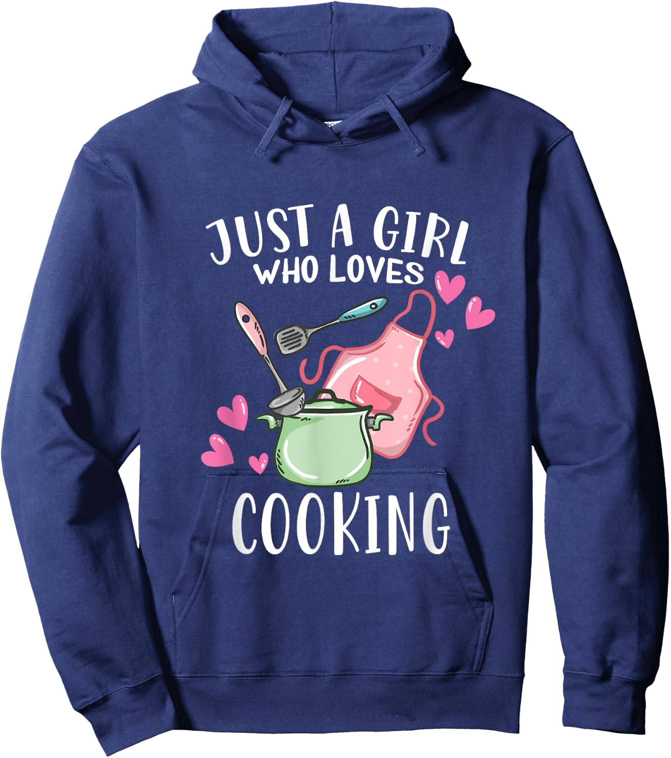 Just A Girl Who Loves Cooking Chef Cooking Hoodie - Hoodie | Navy