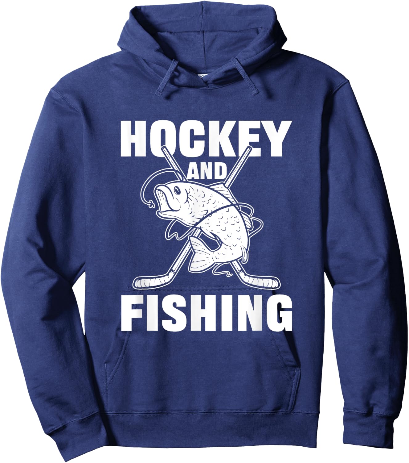 Hockey And Fishing Ice Hockey Fish Hunting Hoodie - Hoodie | Navy