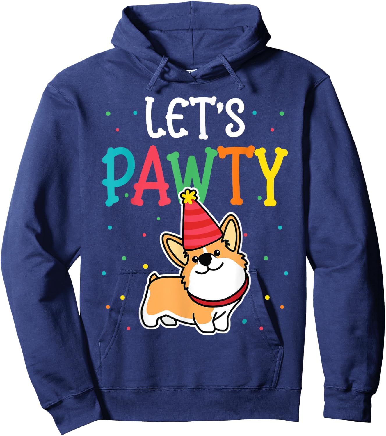Corgi Birthday Pawty For Dog Themed Kids Party Hoodie - Hoodie | Navy