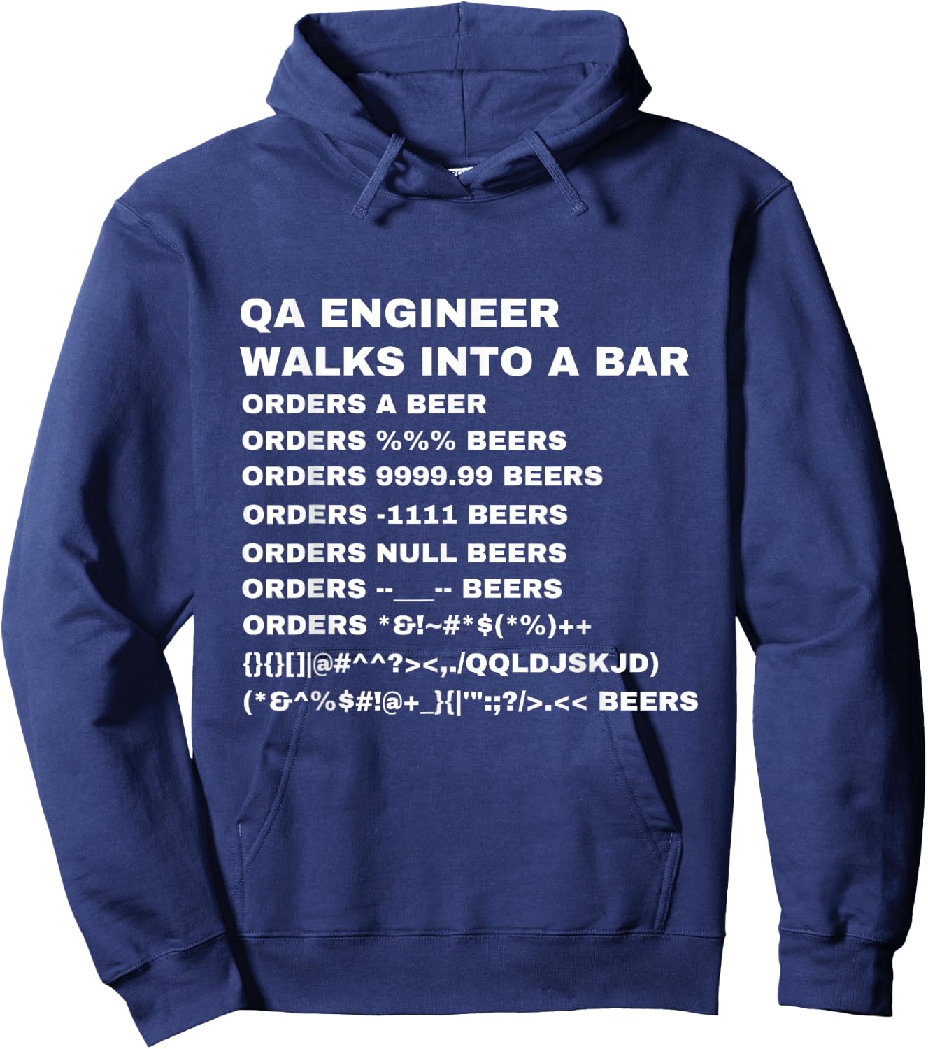 QA Engineer Walks into a Bar Hoodie - Hoodie | Navy