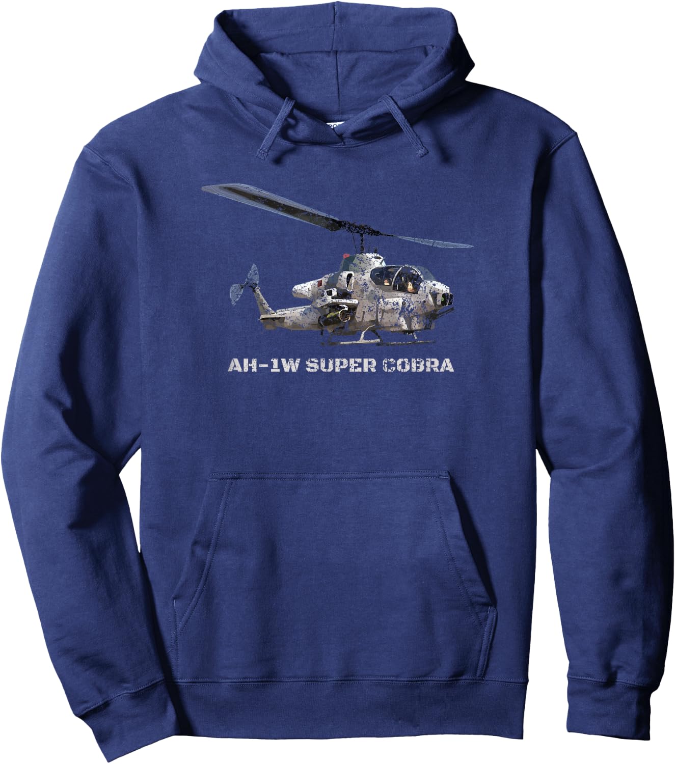 AH 1 Super Cobra Attack Helicopter Worn Effect Hoodie - Hoodie | Navy