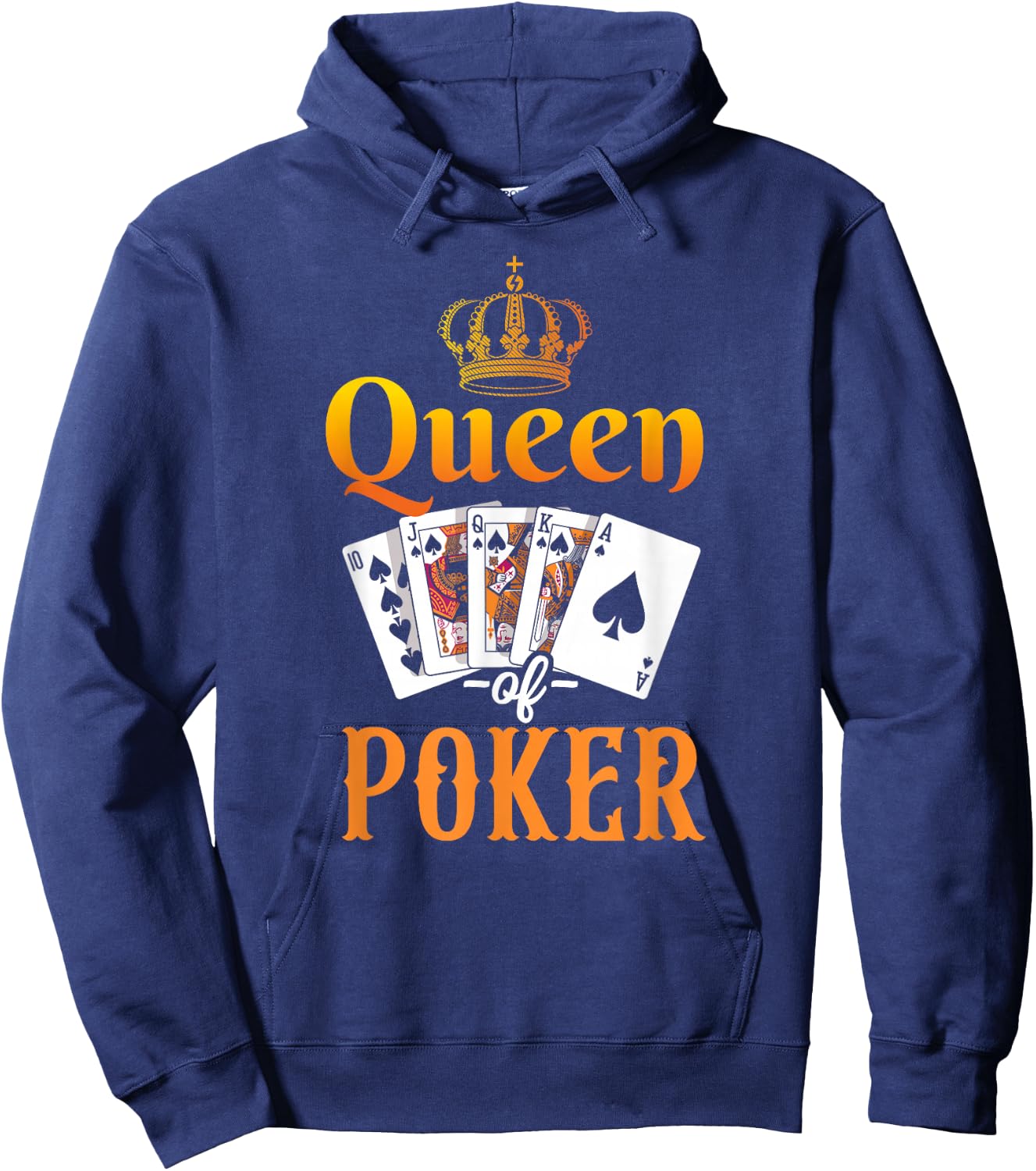 Poker Vintage Queen Of Poker Hoodie - Hoodie | Navy