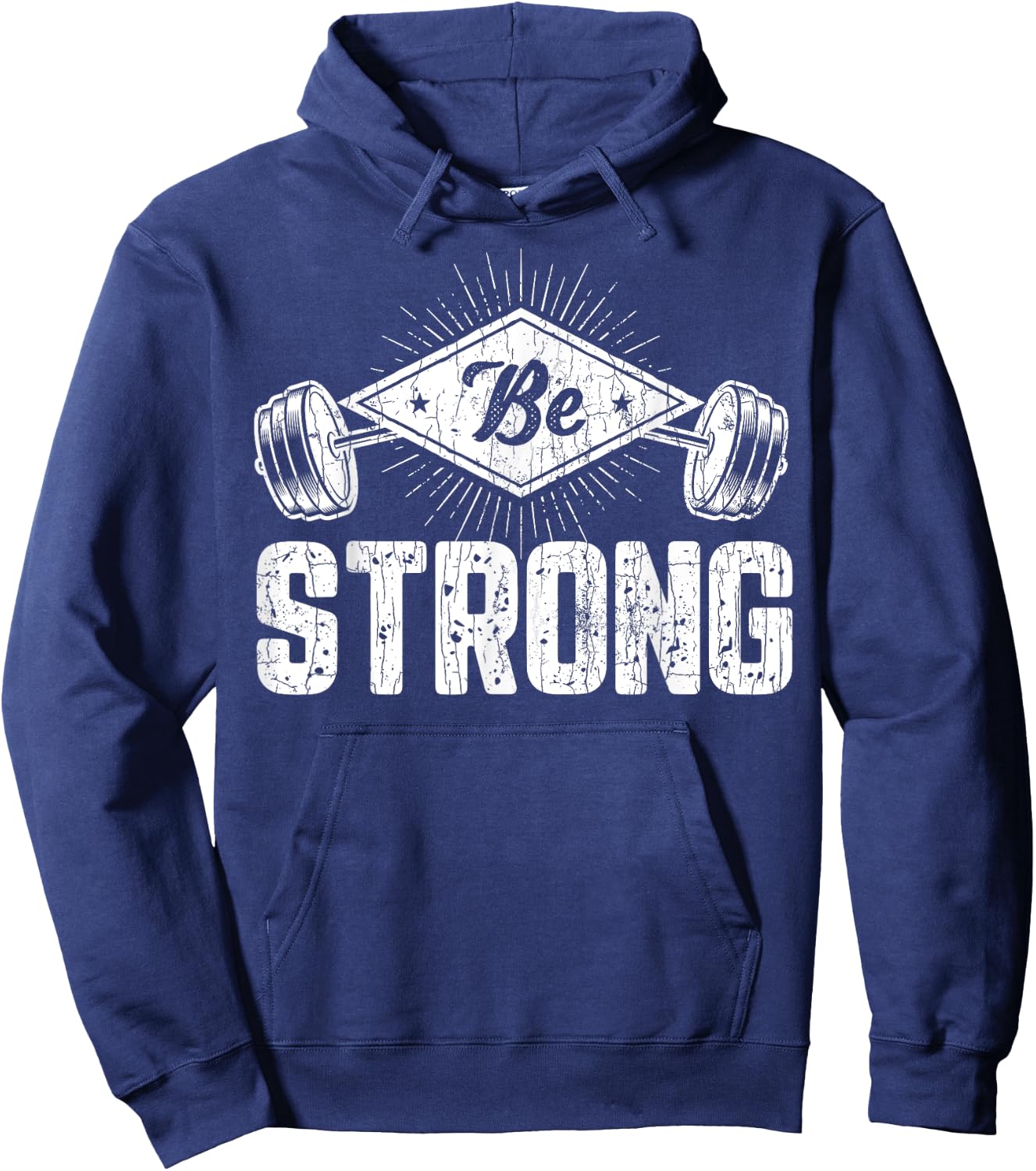 Be Strong Funny Gym Motivational Graphic Hoodie - Hoodie | Navy