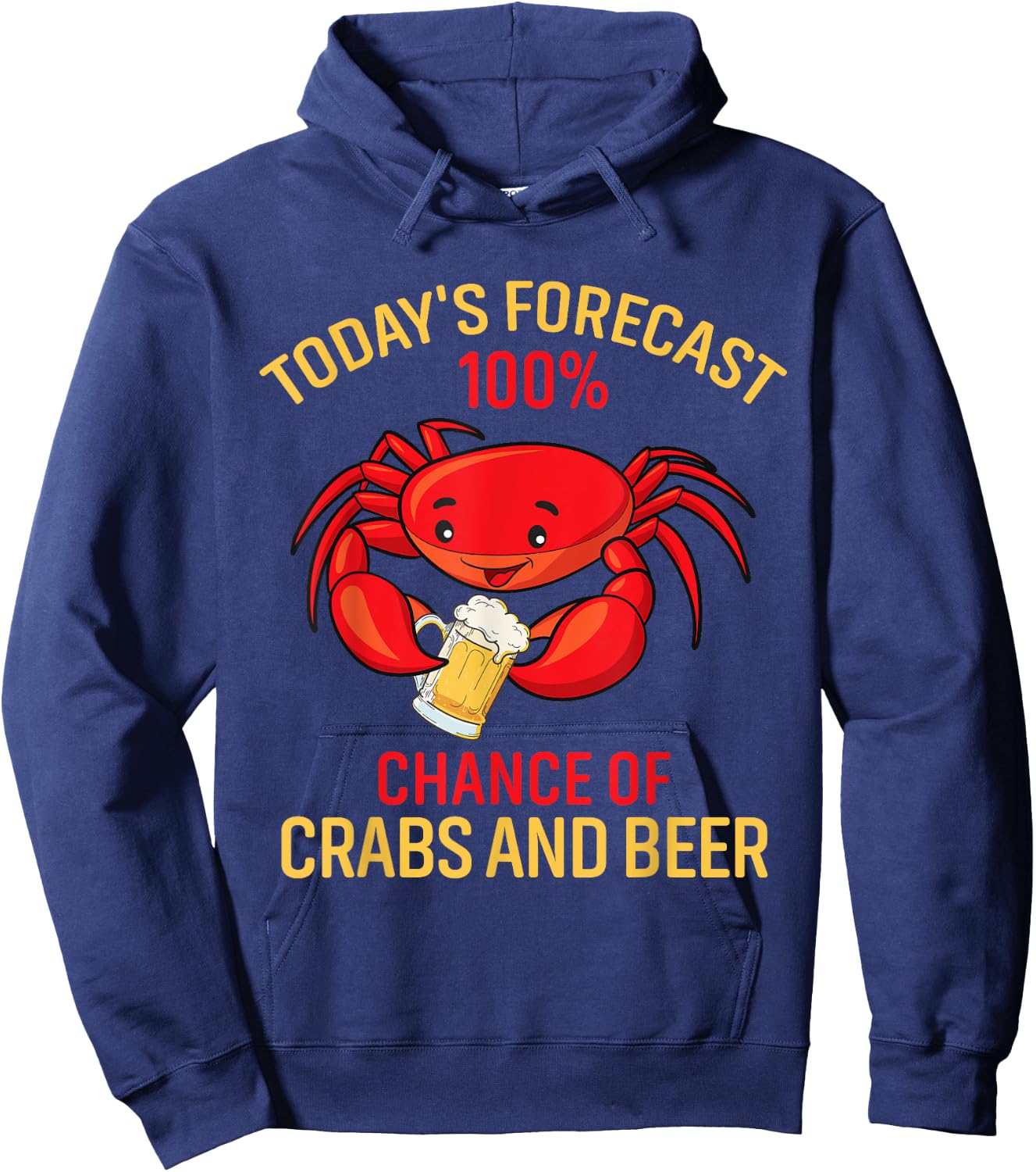 Funny Crabs and Beer Crabbing Crab Lover Gift Hoodie - Hoodie | Navy