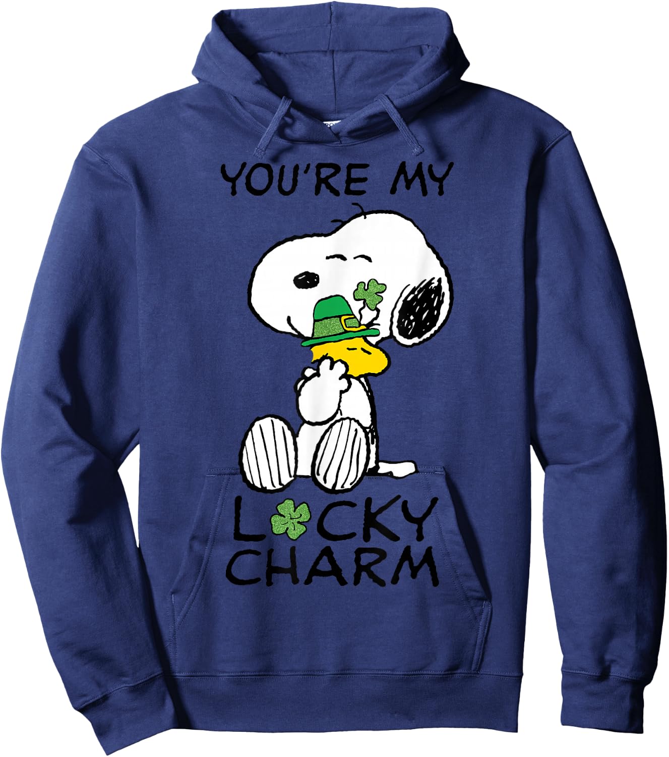 Peanuts St. Patrick's Snoopy Lucky Charm Clover Hoodie - Hoodie | Navy