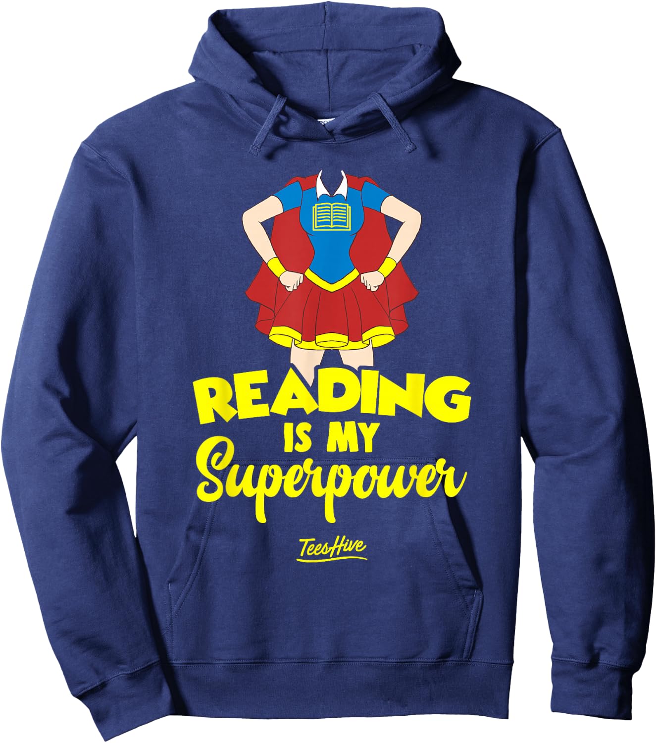 Reading Is My Superpower Reader Hoodie - Hoodie | Navy