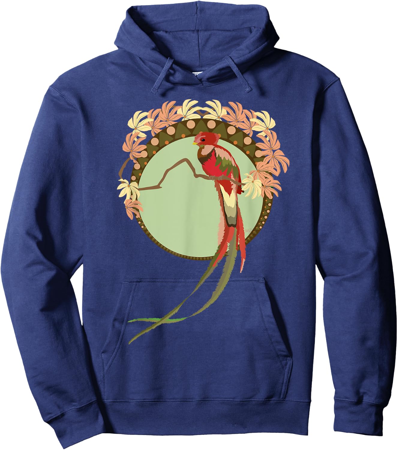Art Nouveau Quetzal Bird Shirt Hoodie - Hoodie | Navy