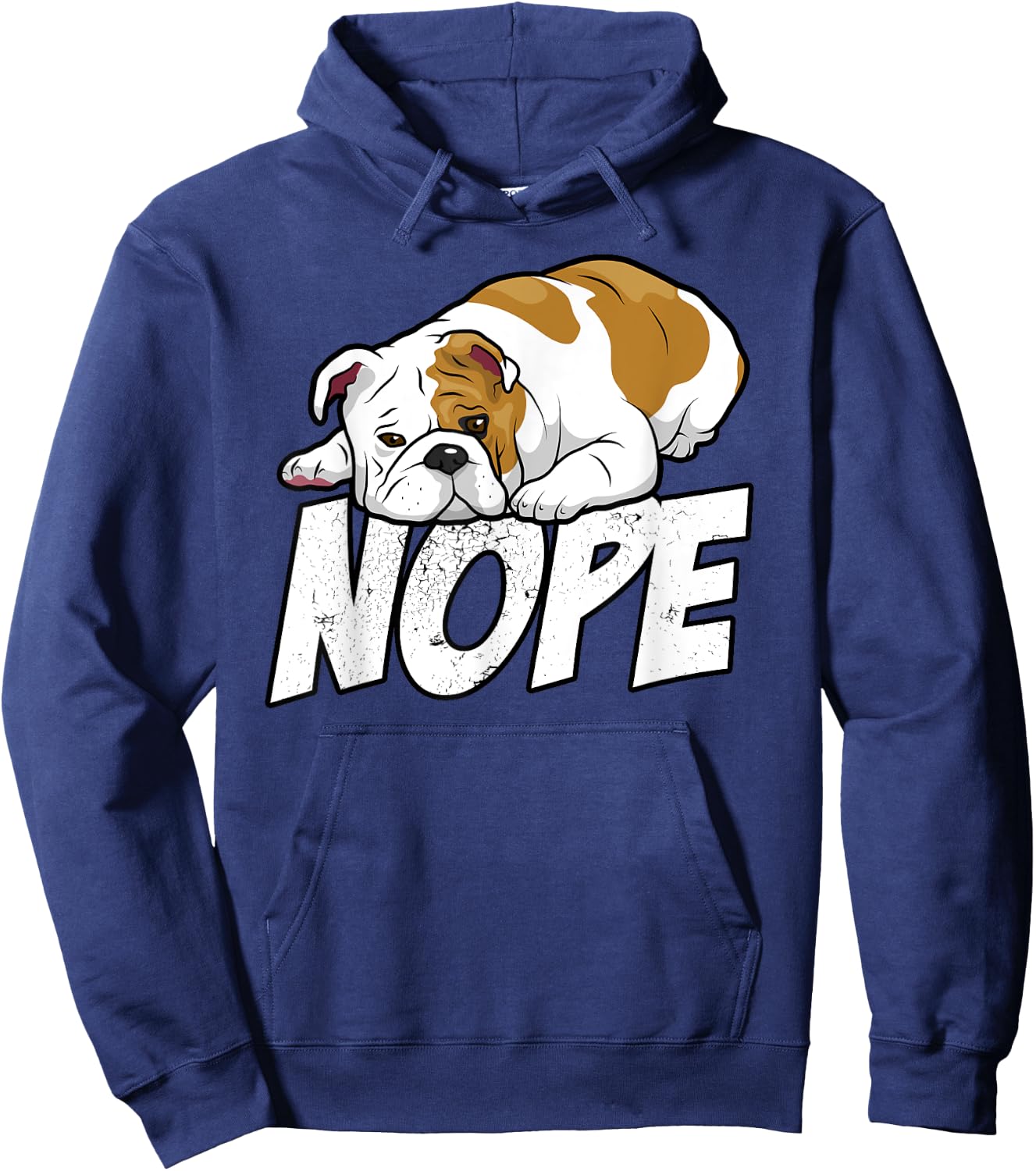Nope Lazy English Bulldog Dog Lover Gift Hoodie - Hoodie | Navy