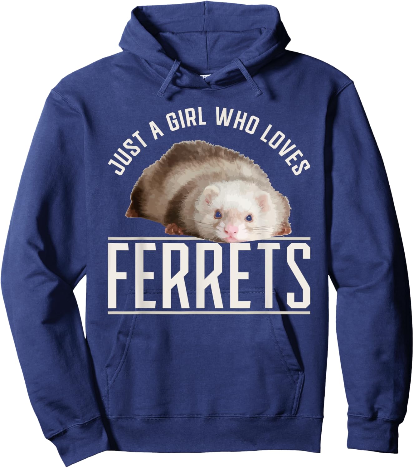 Just a Girl who Loves Ferrets Ferret Hoodie - Hoodie | Navy