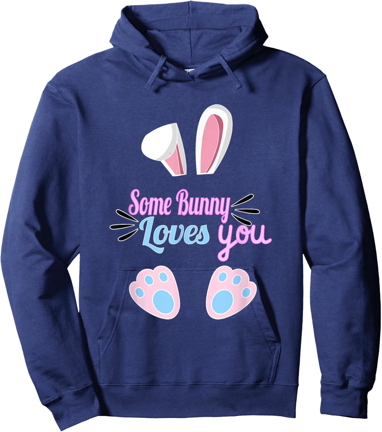 Some Bunny Loves You Easter Hoodie - Hoodie | Navy