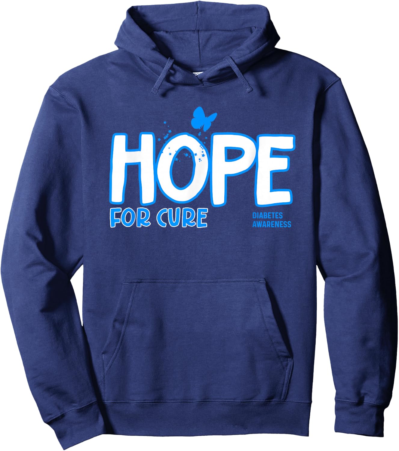 Hope for Cure Diabetes Awareness Hoodie - Hoodie | Navy