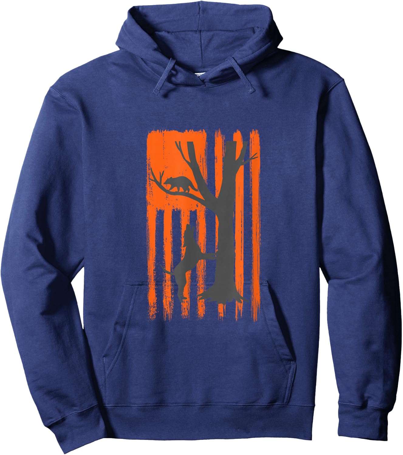 Patriotic Coon Hunting Dogs American Flag Hoodie - Hoodie | Navy