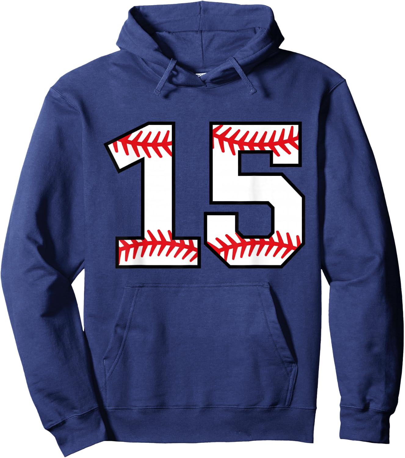 Baseball Number #15 Hoodie - Hoodie | Navy