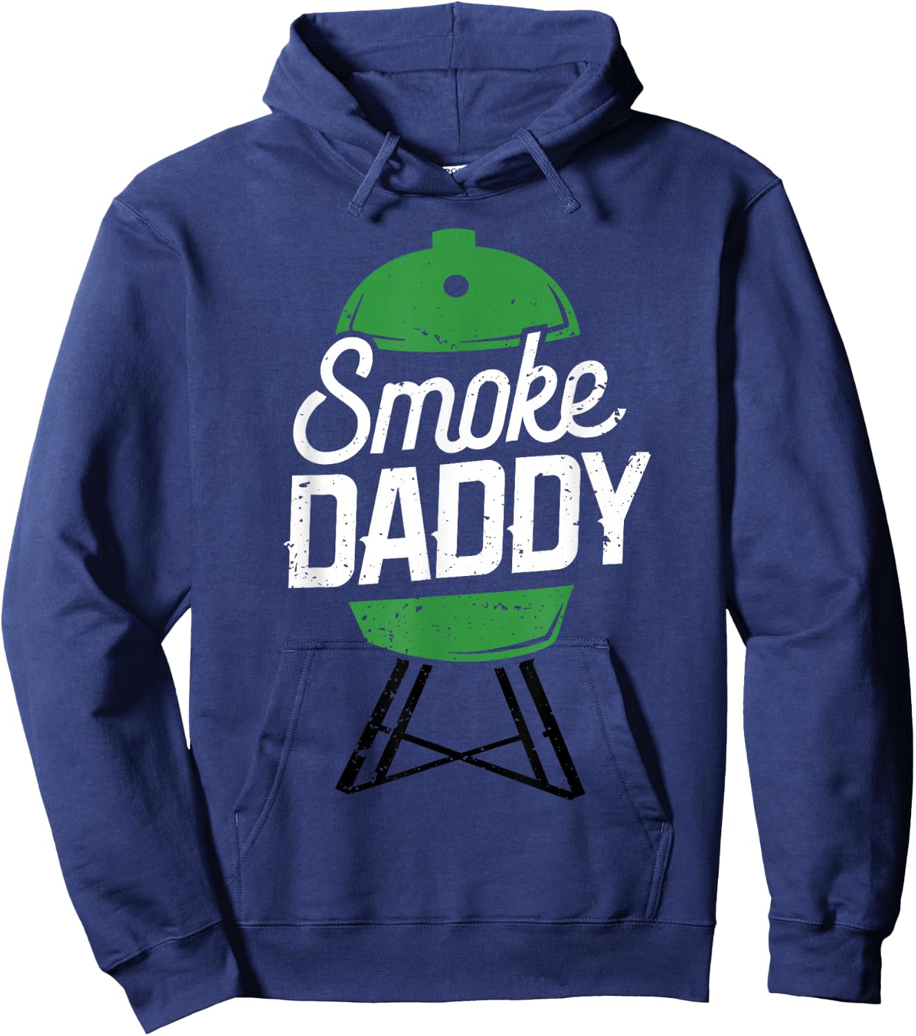 Smoke Daddy Green Egg Pitmaster Dad BBQ Grill Hoodie - Hoodie | Navy