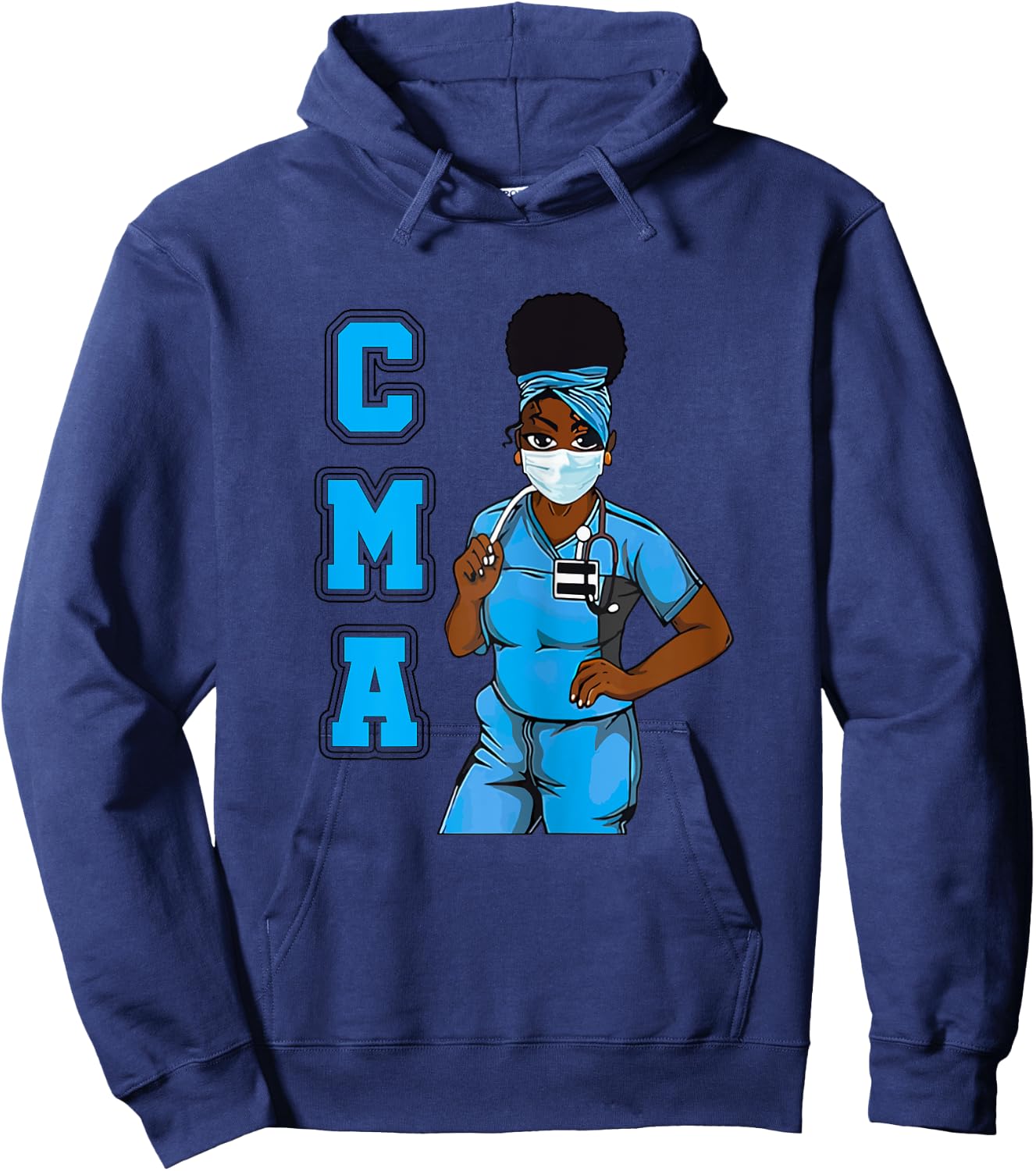 Black-CMA Magic Afro Girl Pride Hoodie - Hoodie | Navy