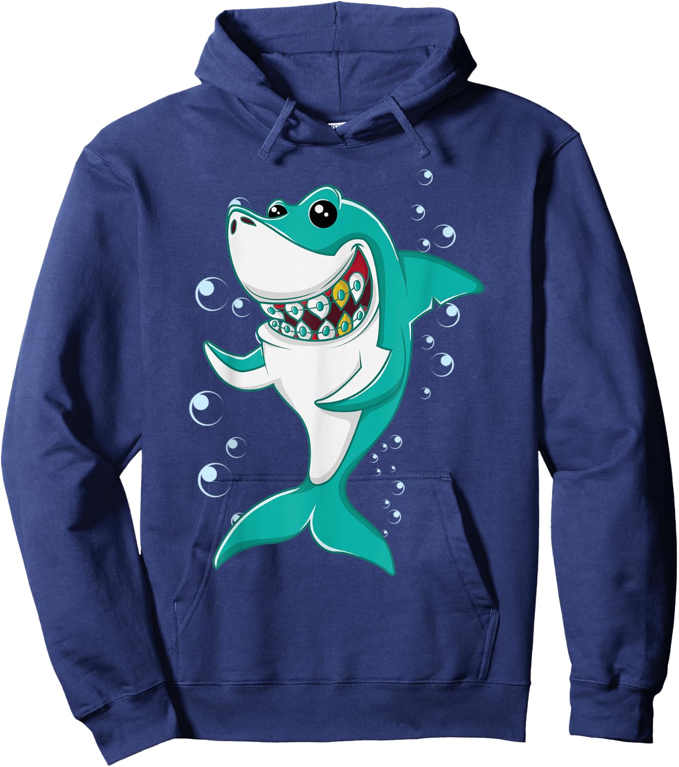 Shark with Braces Hoodie - Hoodie | Navy