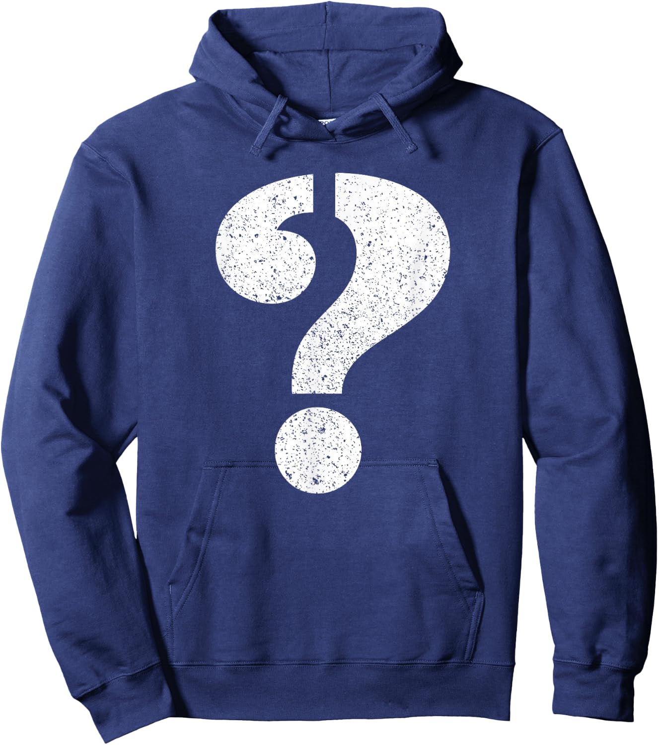 Question Mark Stenciled - Punctuation Funny Hoodie - Hoodie | Navy