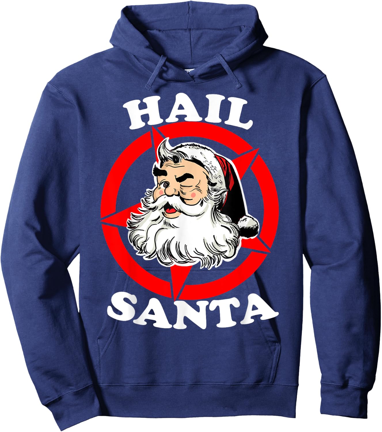 Hail Santa funny christmas metal santa Sleigher Hoodie - Hoodie | Navy