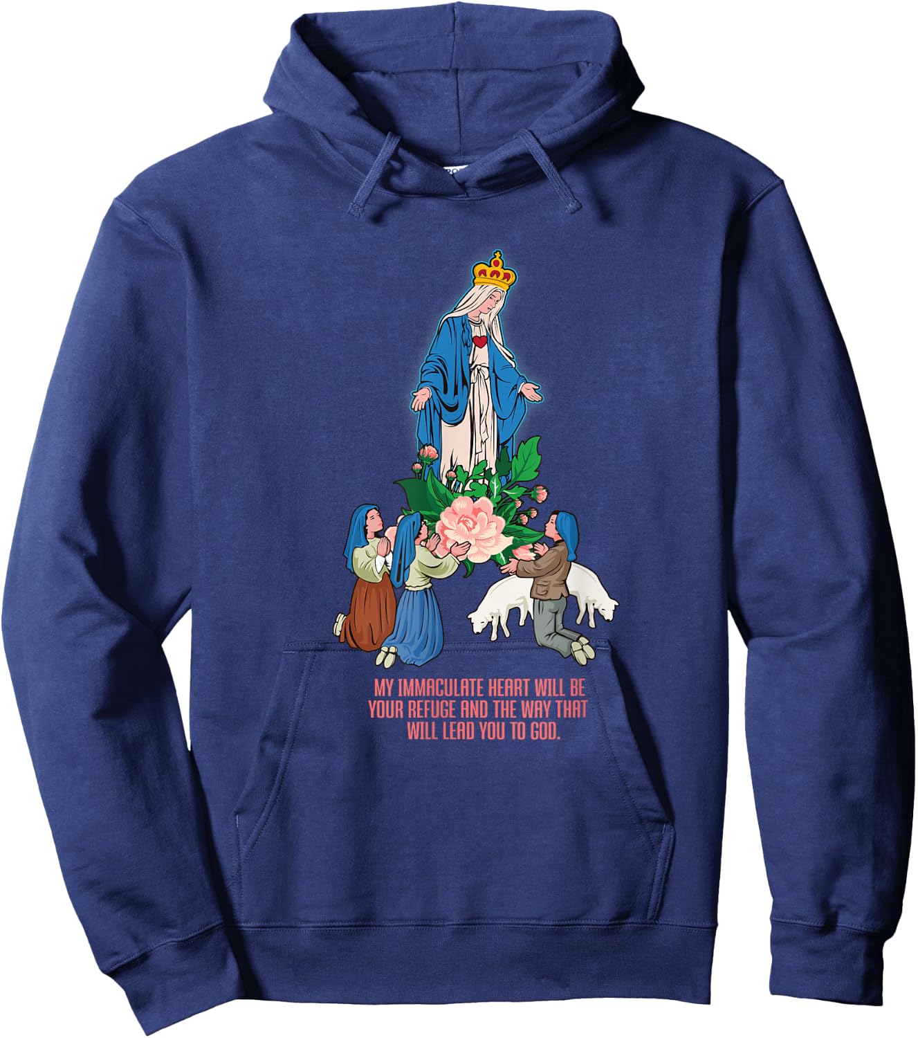 Our Lady of Fatima. Virgin Mary Hoodie - Hoodie | Navy