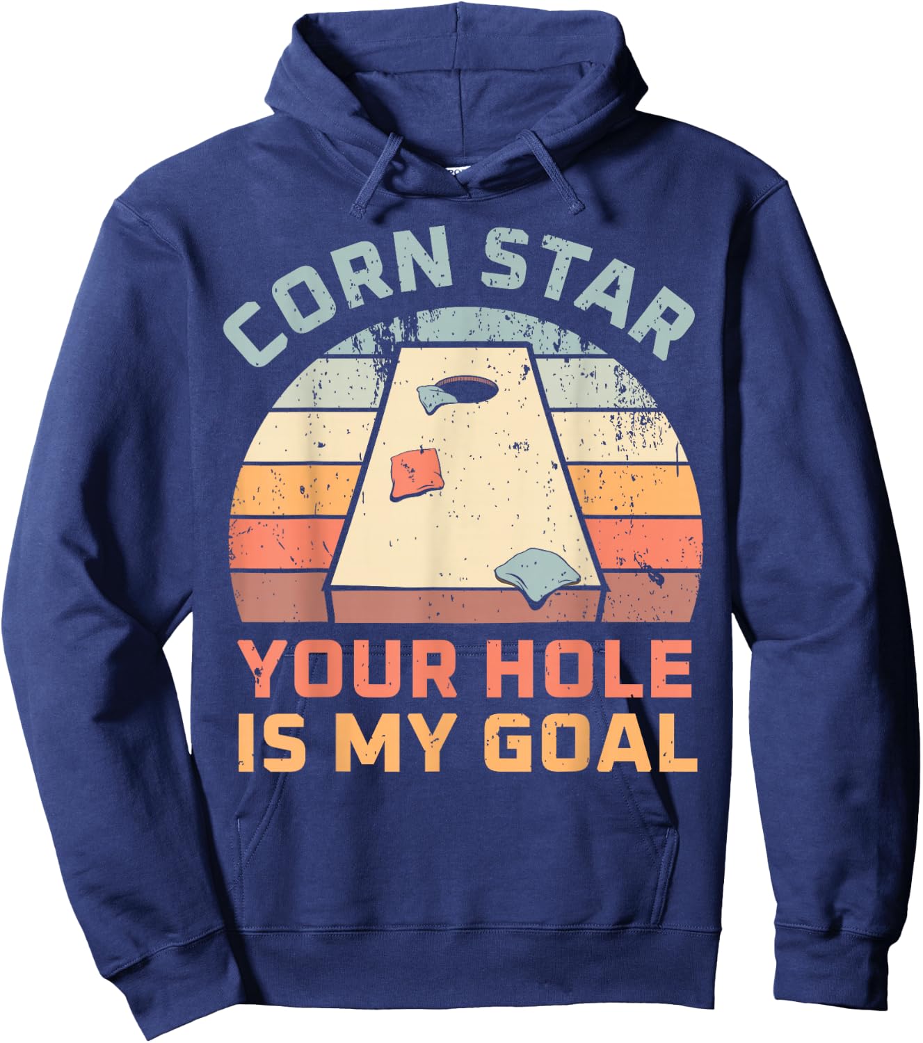 Cornstar Your Hole Is My Goal Cornhole Team Hoodie - Hoodie | Navy
