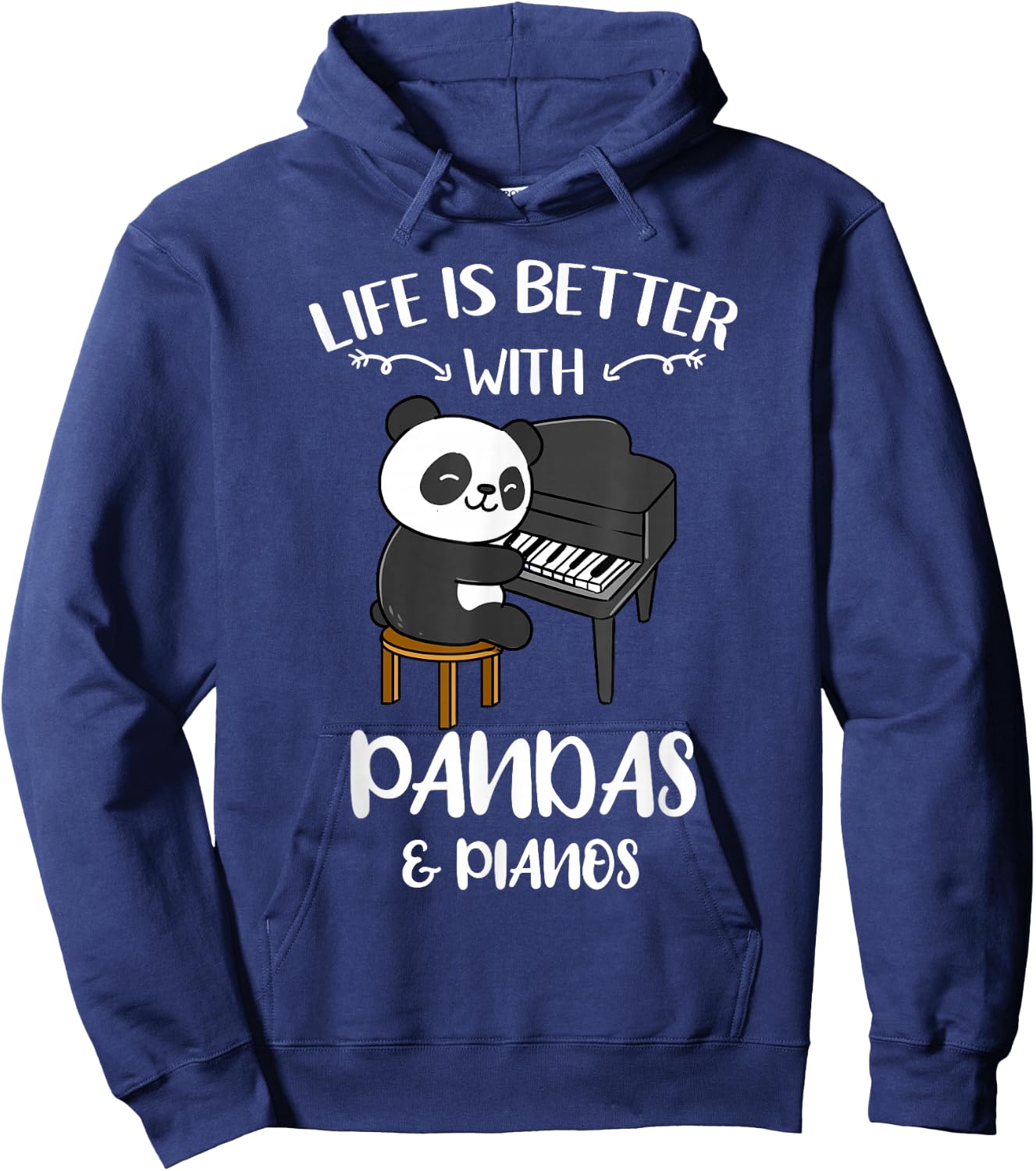 Life Is Better With Pandas And Pianos Hoodie - Hoodie | Navy