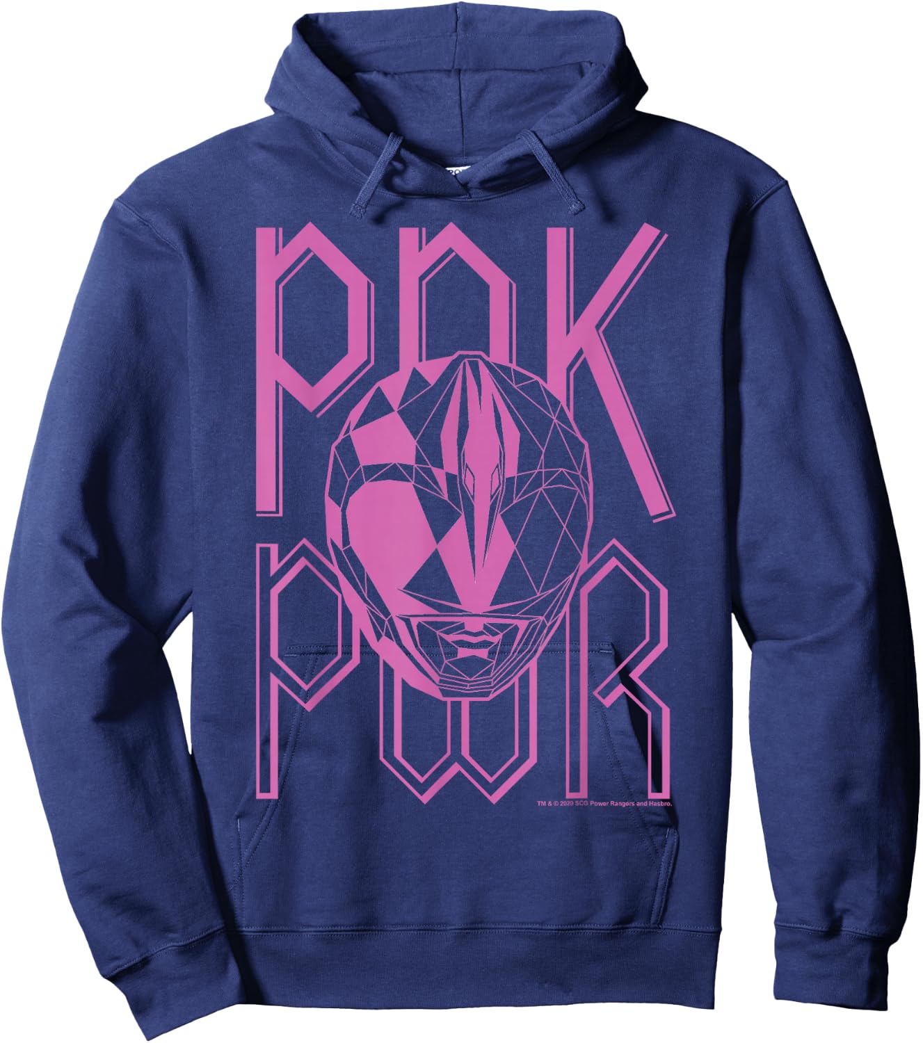 Power Rangers Pink Ranger Geometric Helmet Logo Hoodie - Hoodie | Navy