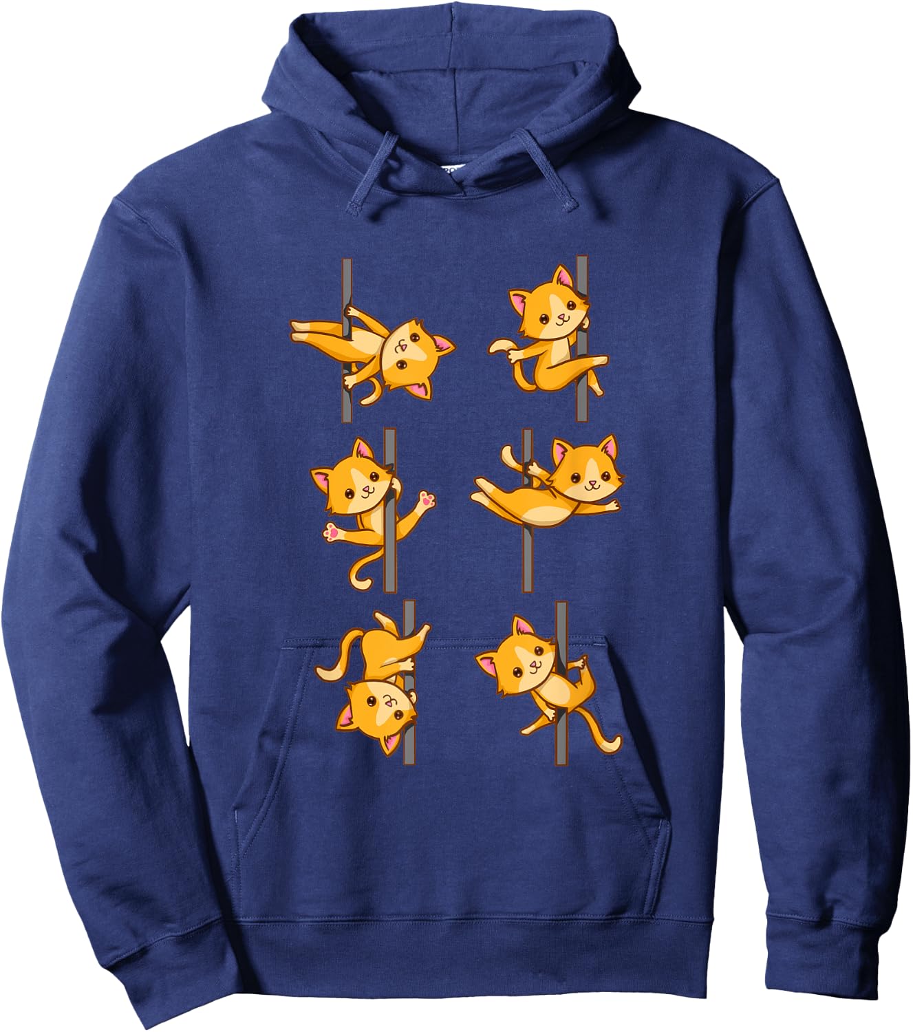 Cute Cats Pole Dancing Funny Pole Dancer Hoodie - Hoodie | Navy