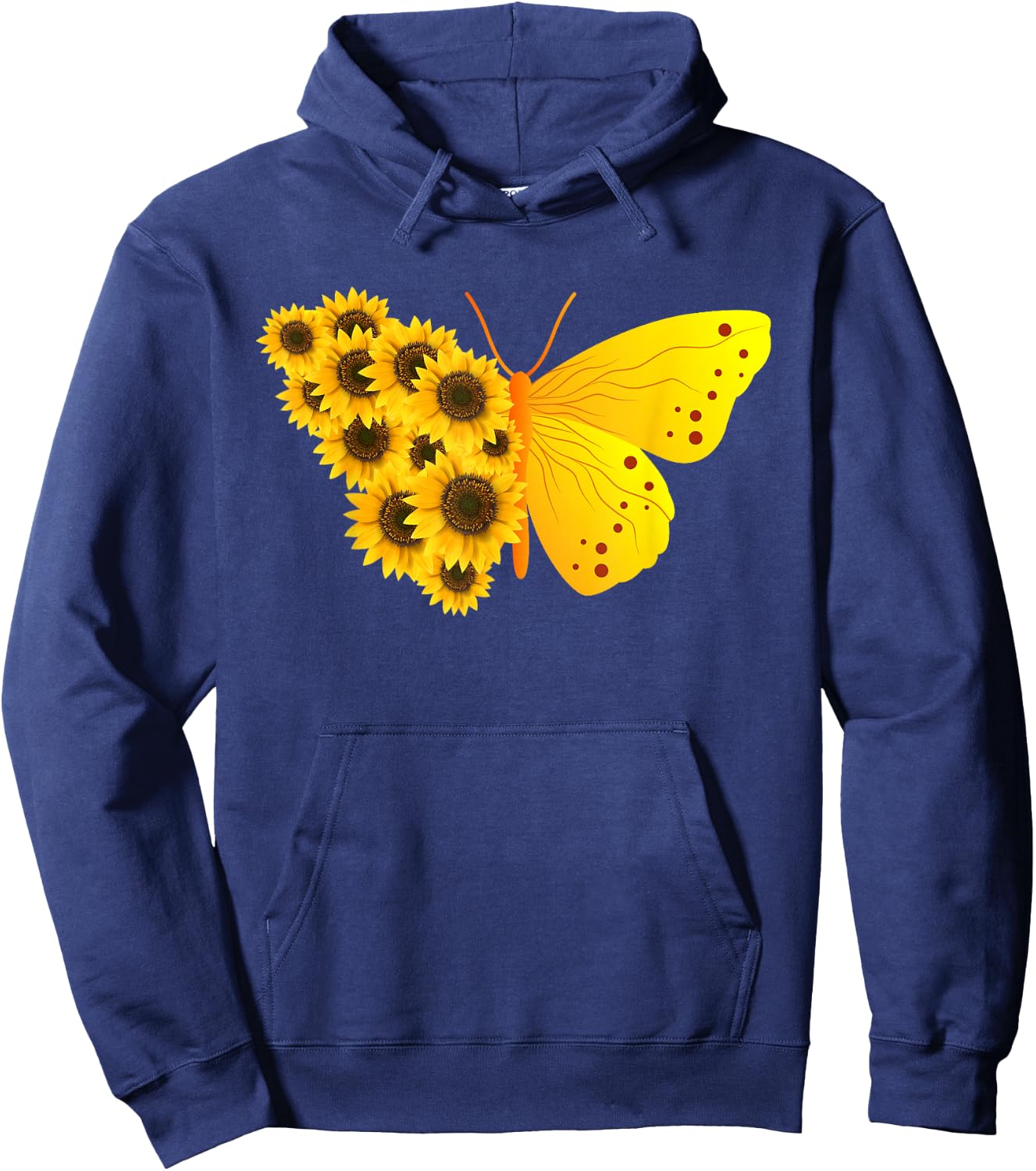 Sunflower Butterfly Hoodie - Hoodie | Navy