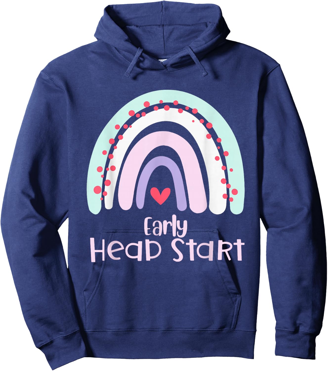 Early Headstart Cute Retro Rainbow teachers Hoodie - Hoodie | Navy